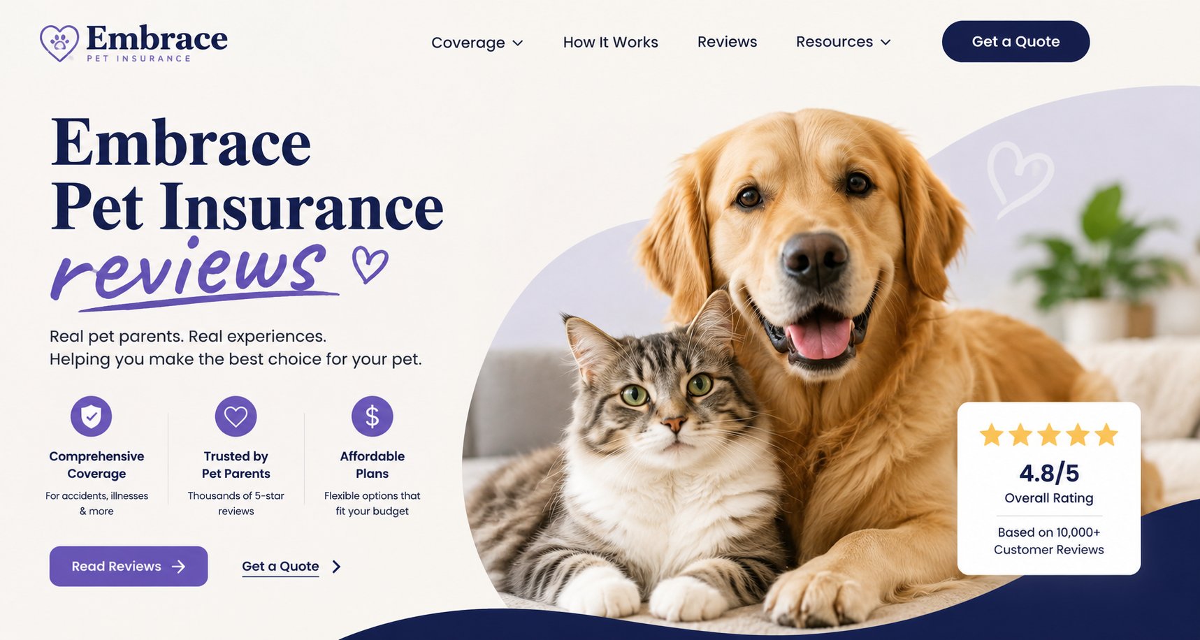 Embrace Pet Insurance reviews for 2026 with coverage highlights, wellness rewards, pros and cons, claims, and quote guidance