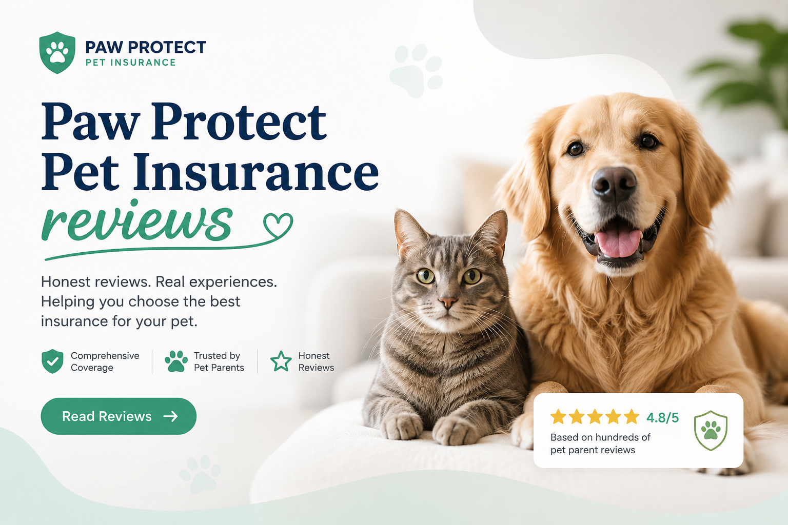Paw Protect pet insurance reviews for dogs and cats with coverage, InstantPay, and quote guidance