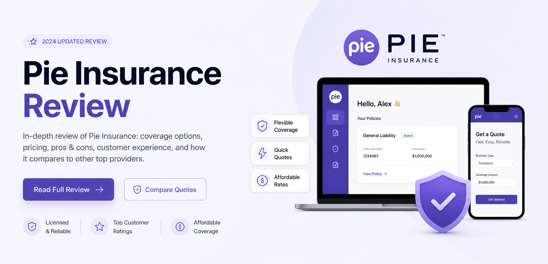Small business owner reviewing Pie Insurance workers compensation and small business insurance options