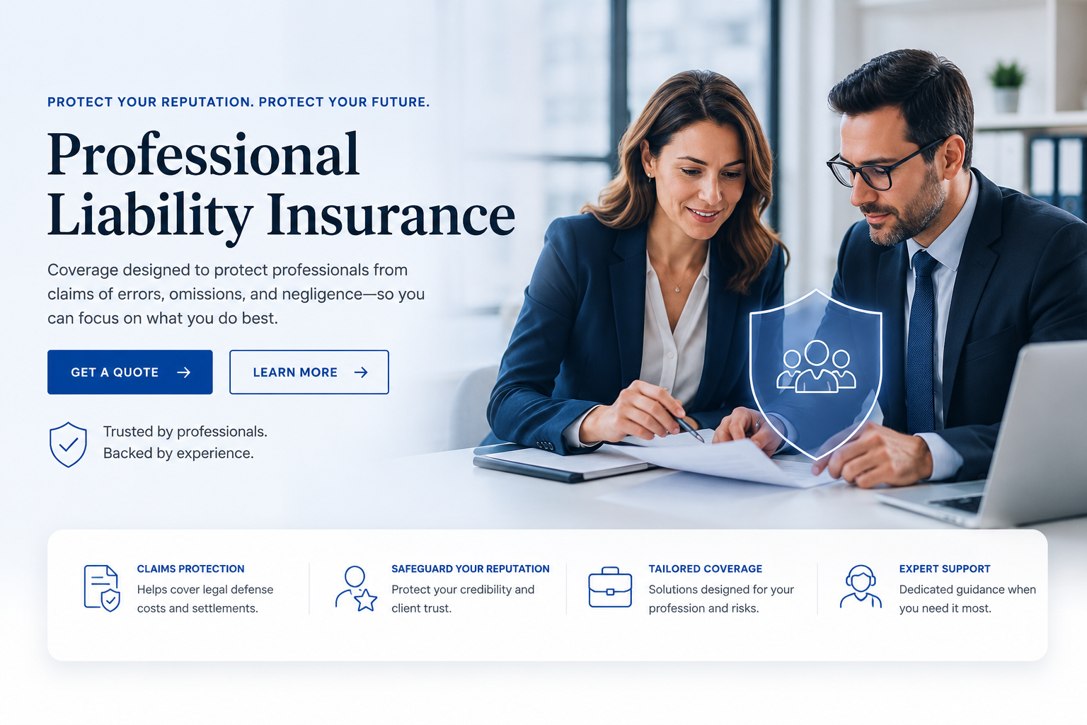 Professional reviewing errors and omissions insurance coverage for client advice, mistakes, contracts, and defense costs