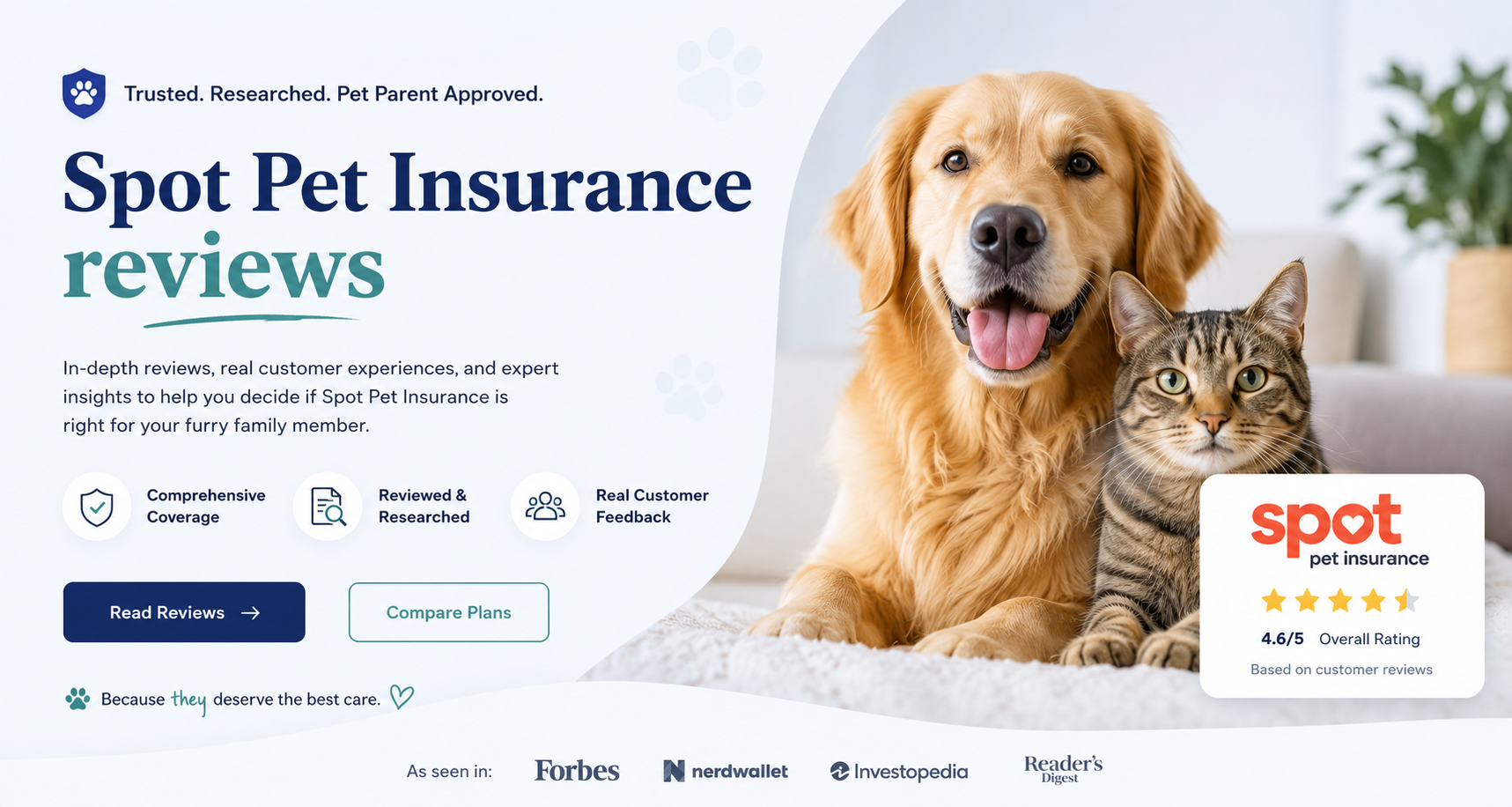 Spot Pet Insurance reviews for 2026 with coverage highlights, preventive care options, pros and cons, claims, and quote guidance