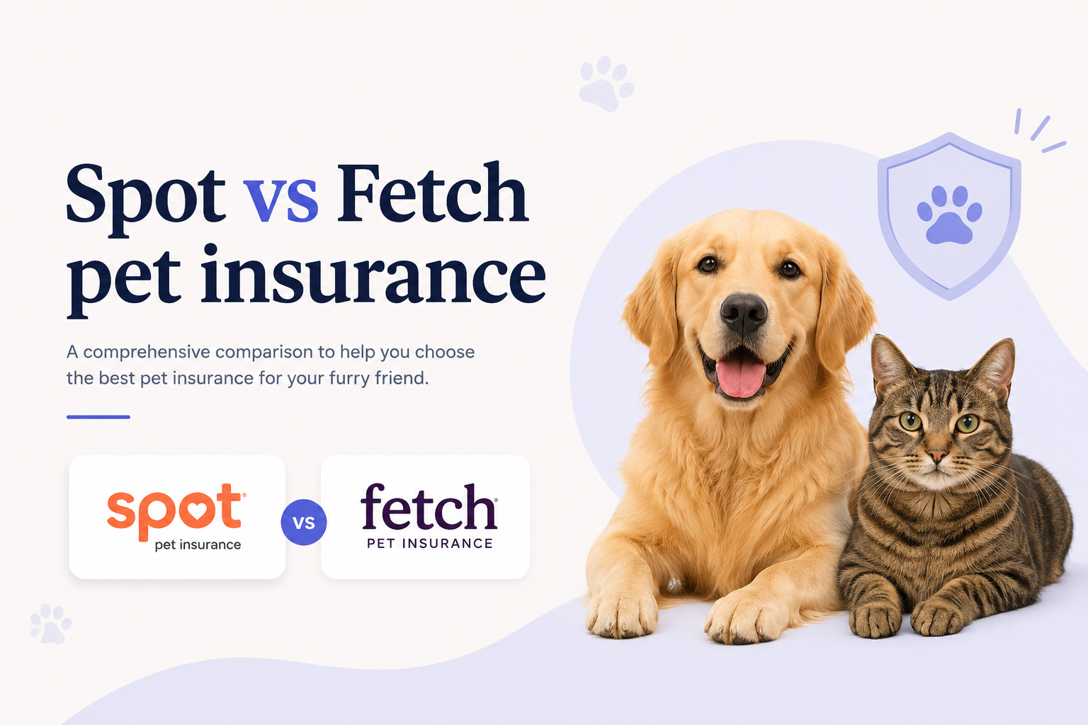 Spot vs Fetch pet insurance comparison for coverage, wellness, dental benefits, claims, cost factors, deductibles, waiting periods, and pet insurance quotes