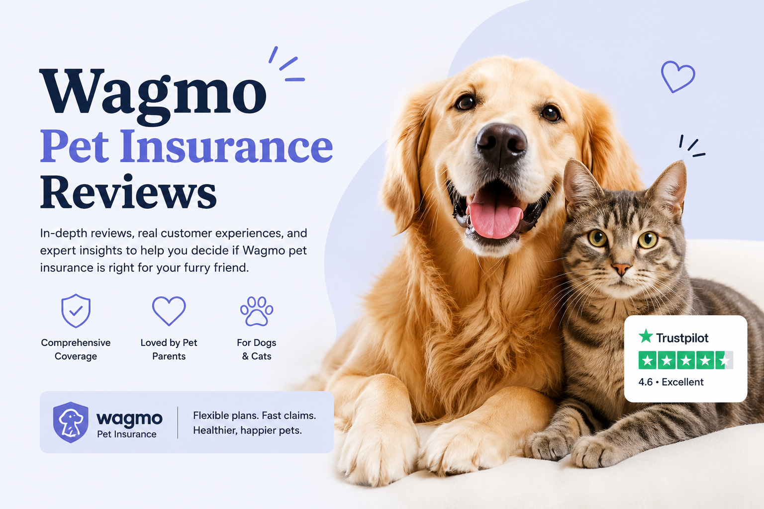 Wagmo pet insurance reviews comparison for wellness plans, accident and illness coverage, claims, exclusions, and pet insurance quotes