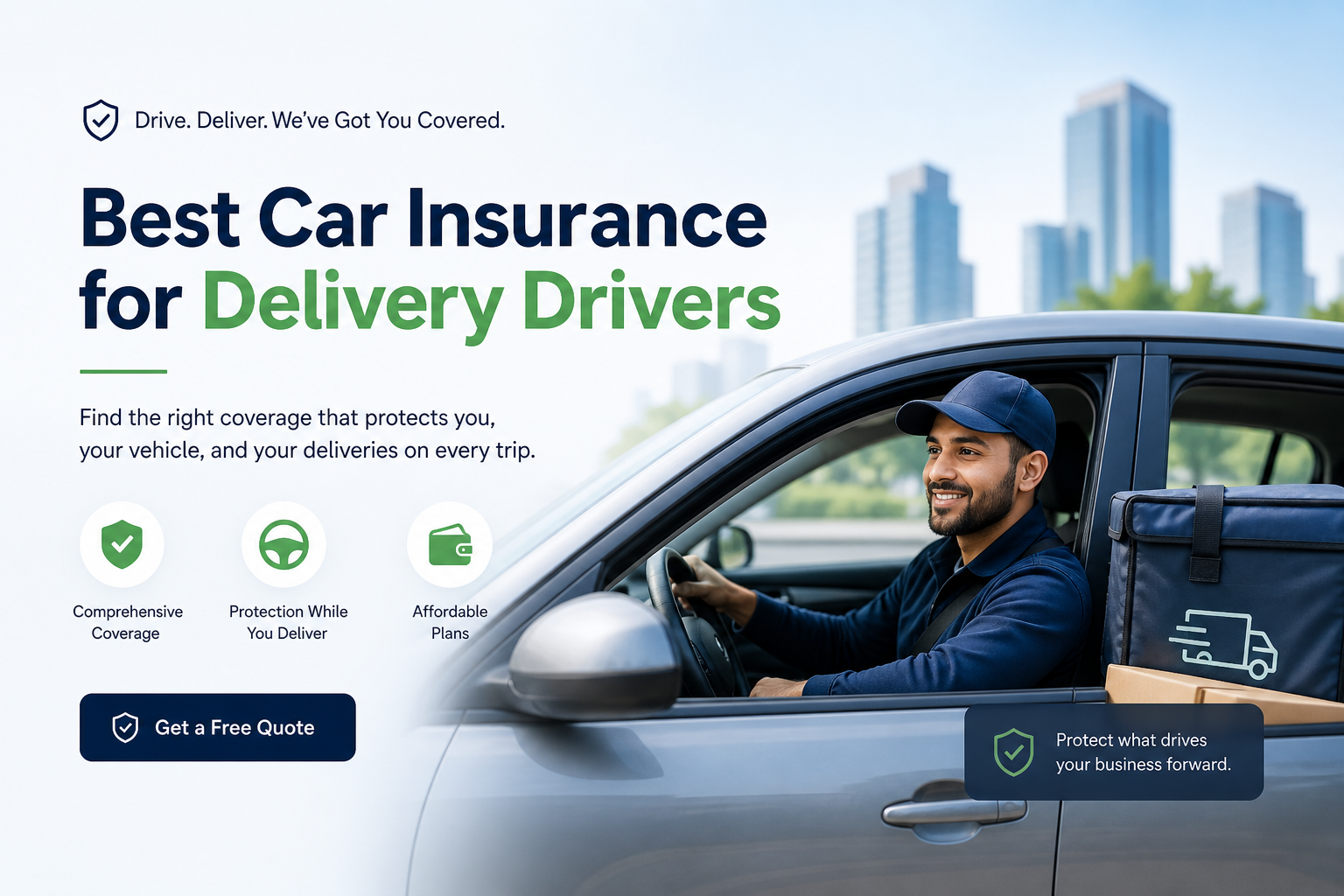 Best car insurance for delivery drivers in 2026 comparing personal auto, rideshare endorsement, delivery coverage, and commercial auto insurance