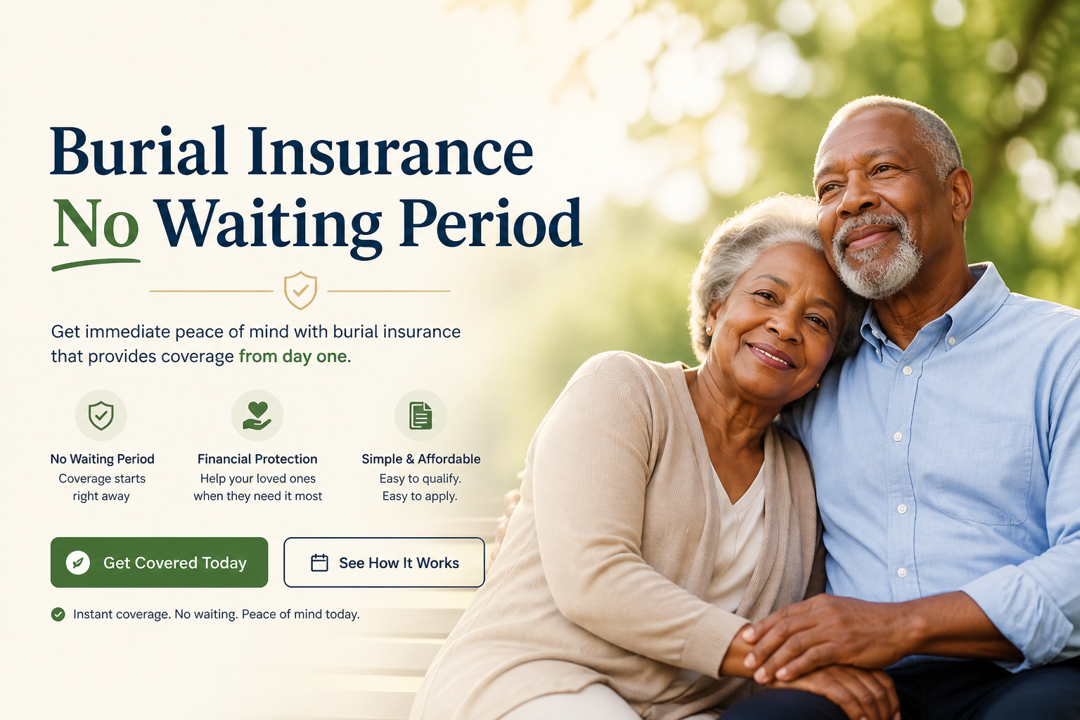 Family comparing burial insurance with no waiting period and final expense life insurance options for 2026