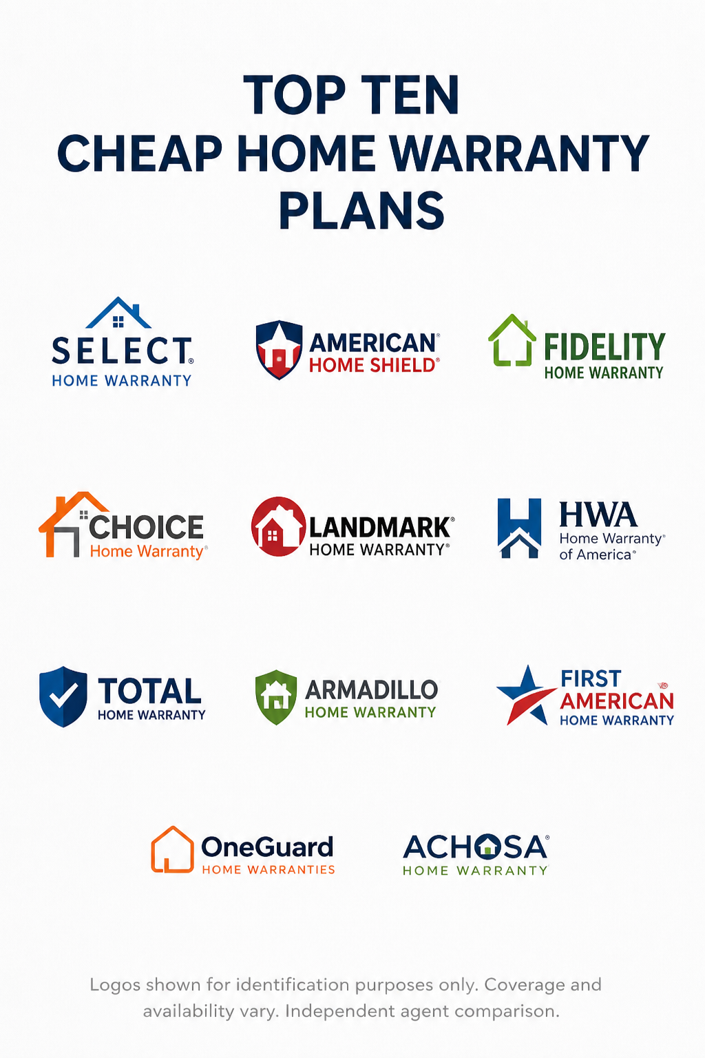 Cheap home warranty plans for 2026 with coverage, service fee, appliance, system, and repair cost comparison