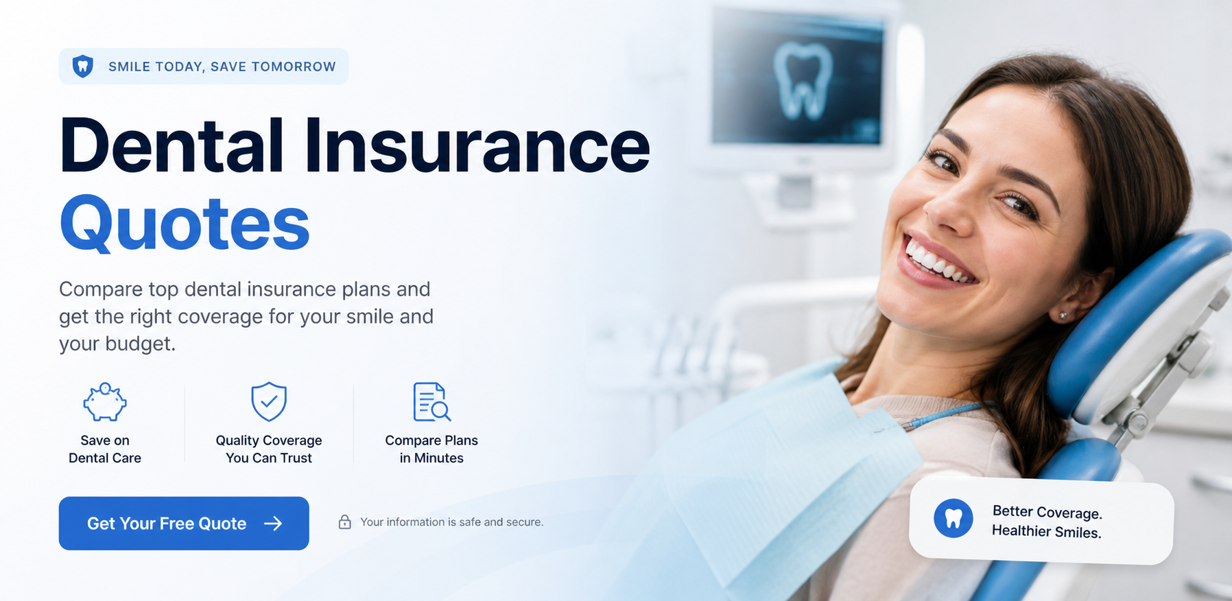 Dental insurance quotes for 2026 with plan comparison for cleanings, fillings, crowns, implants, and family dental care
