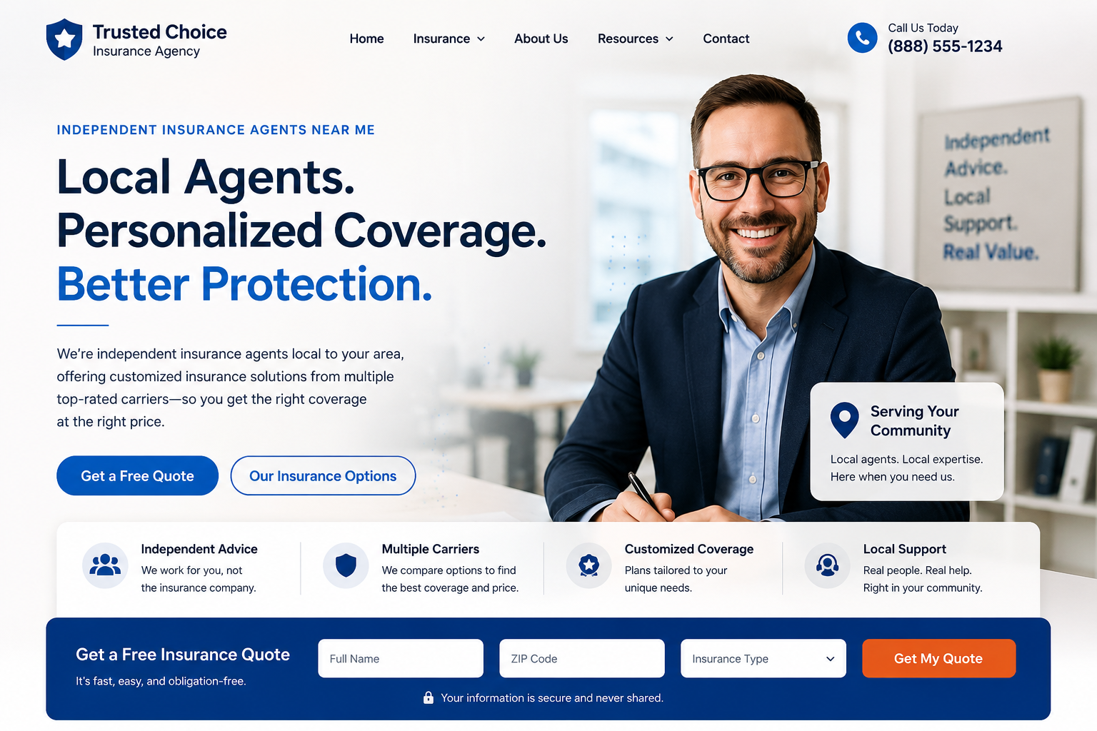 Independent insurance agents near me for 2026 helping compare auto, home, renters, umbrella, flood, and personal insurance options