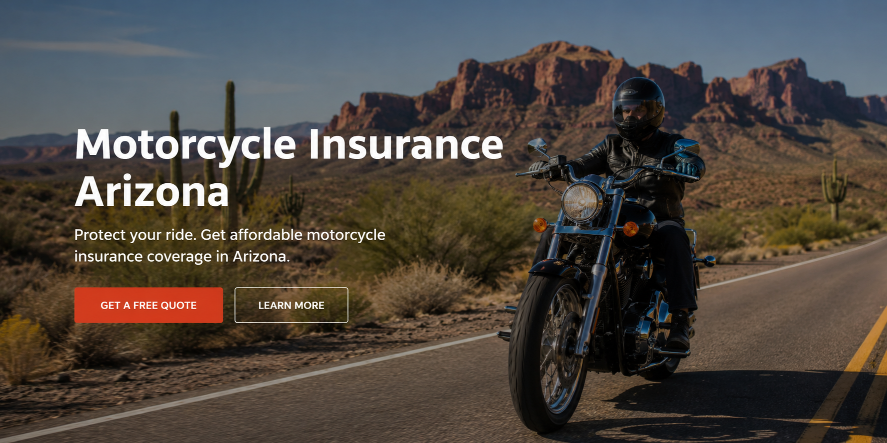 Motorcycle insurance Arizona comparison for riders reviewing liability, UM UIM, medical payments, collision, comprehensive, custom parts, gear coverage, and online quotes