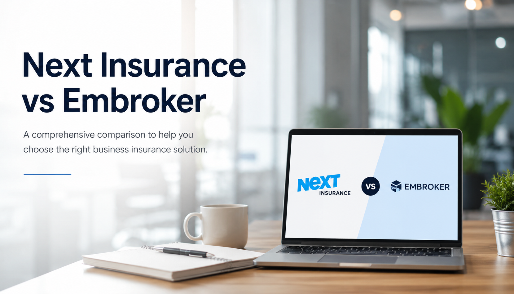 NEXT Insurance vs Embroker small business insurance comparison for online quotes, general liability, E&O, workers compensation, commercial auto, and cyber coverage