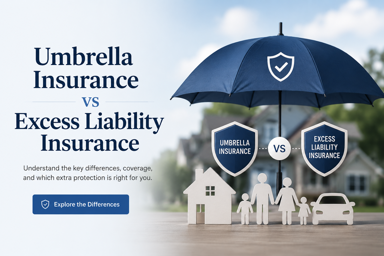 Umbrella insurance vs excess liability insurance comparison for business owners reviewing commercial liability limits