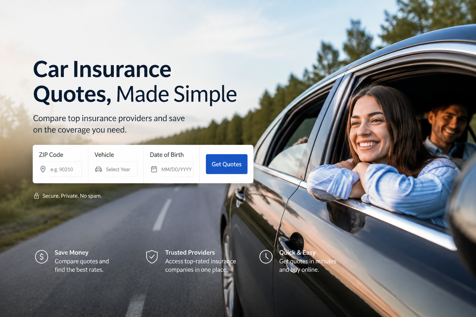 Compare car insurance quotes online with coverage limits, deductibles, discounts, and quote options