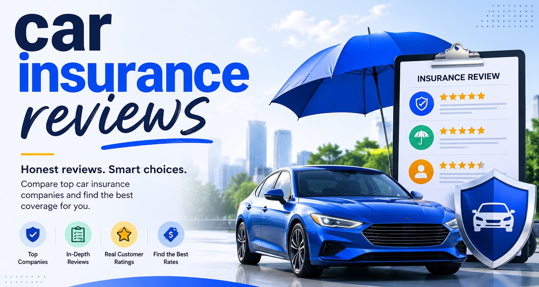 Car insurance reviews and auto insurance comparison for liability, full coverage, SR-22, discounts, and online quotes