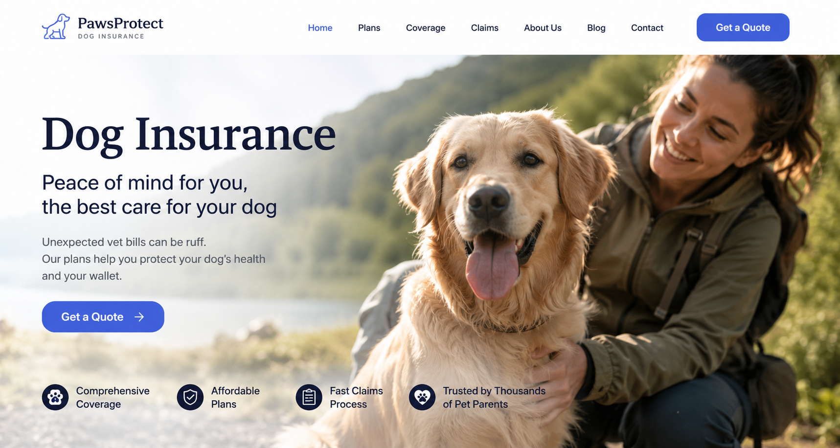 Dog insurance for veterinary bills, accidents, illnesses, emergencies, and pet health coverage