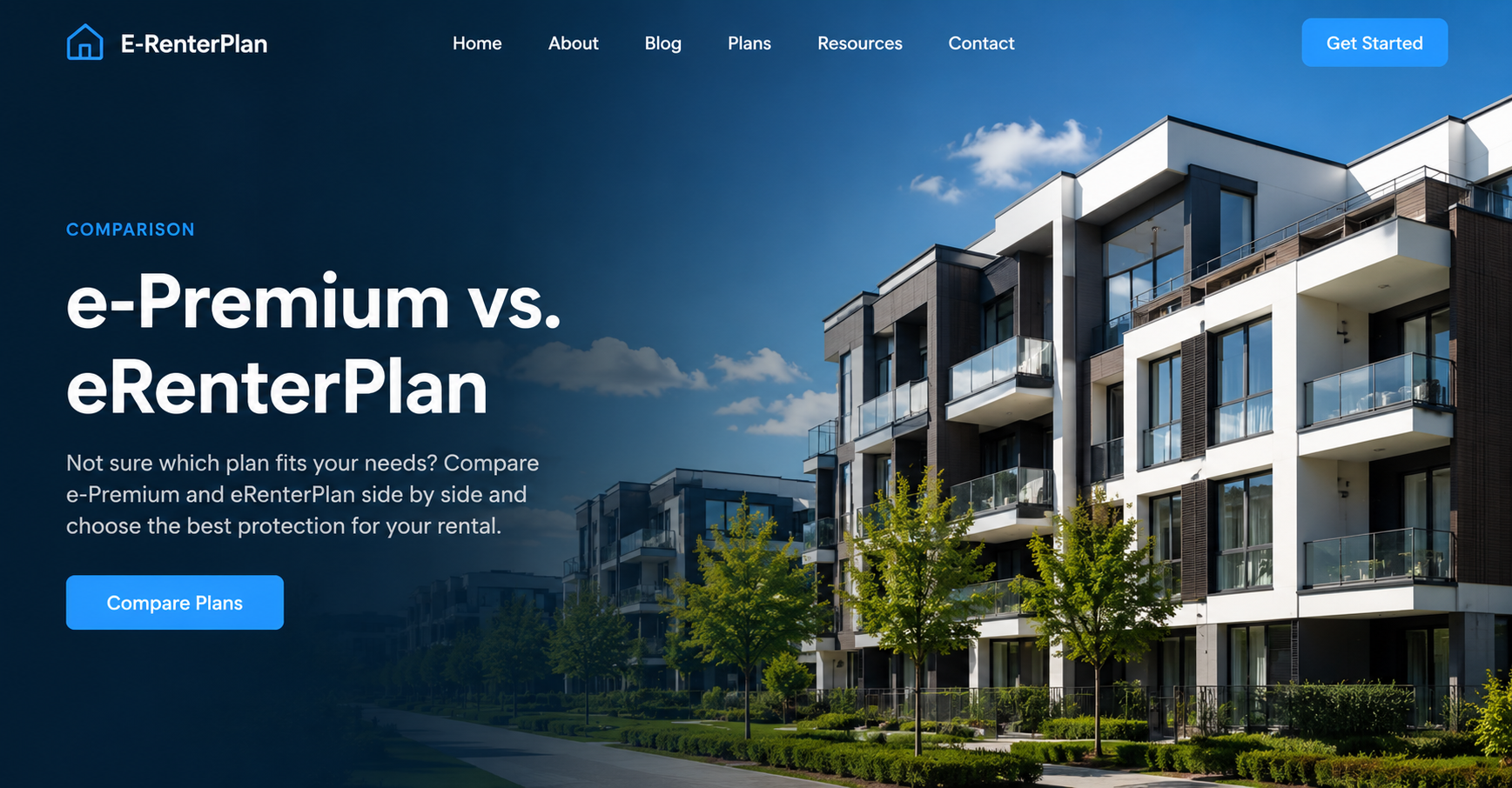 ePremium vs eRenterPlan renters insurance comparison for lease compliance, liability, personal property, and proof of insurance