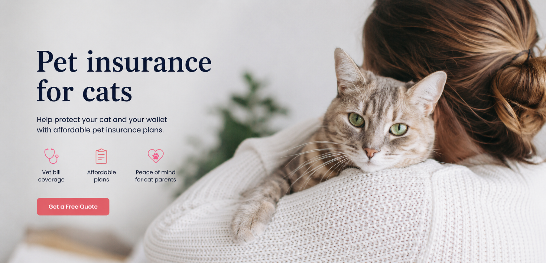 Pet insurance for cats covering eligible vet bills, accidents, illnesses, diagnostics, prescriptions, and routine wellness planning