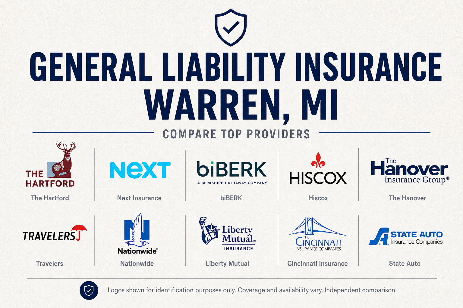General liability insurance for contractors, retailers, manufacturers, restaurants, consultants, and small businesses in Warren, Michigan