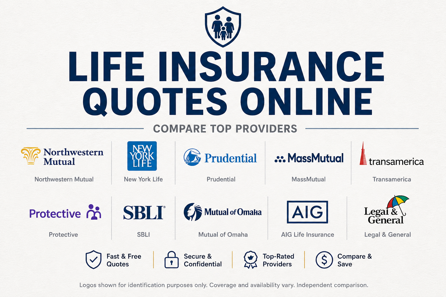 Life insurance quotes online comparison for term, whole life, final expense, mortgage protection, and family income coverage