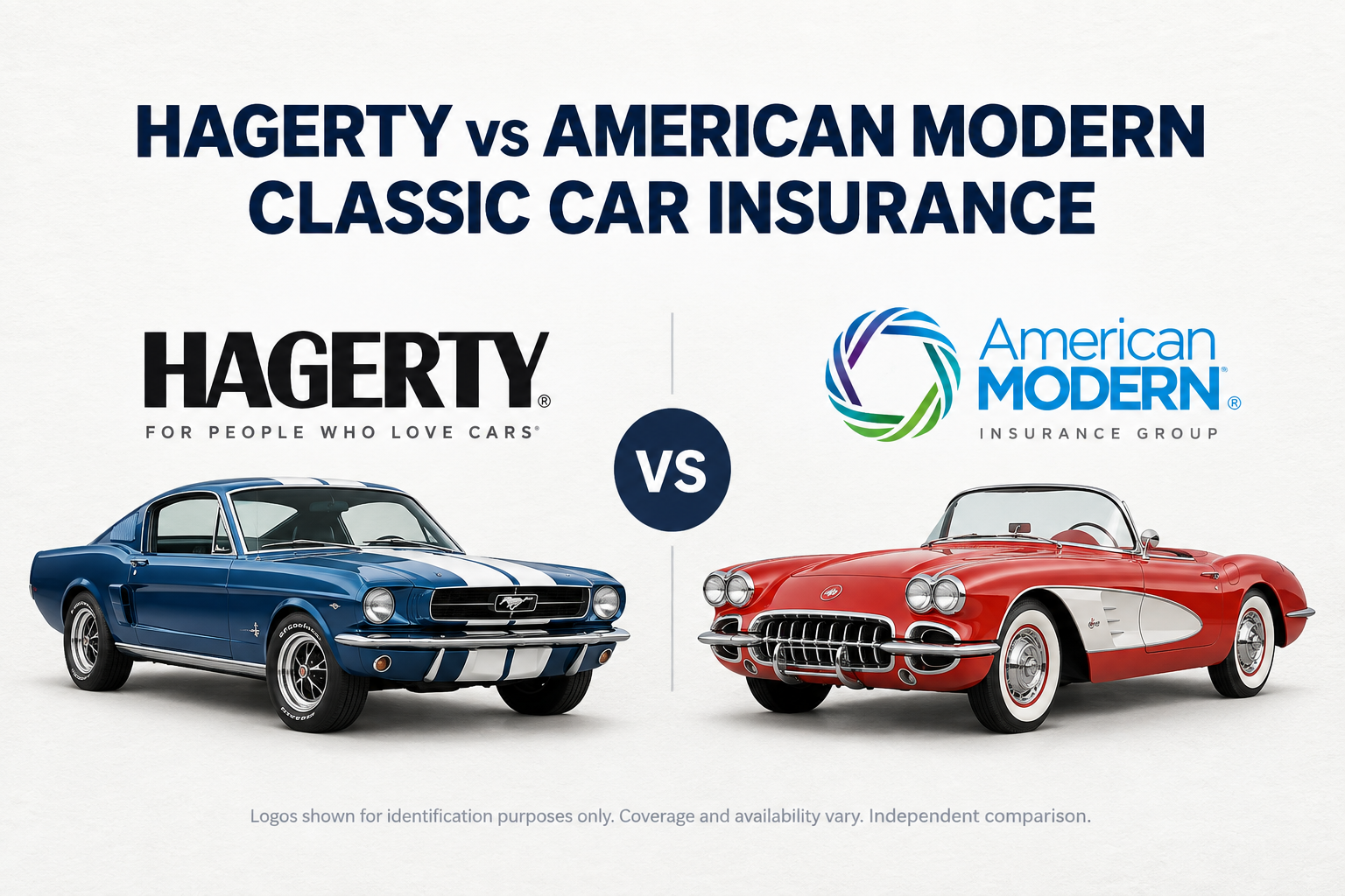 Hagerty vs American Modern classic car insurance comparison graphic