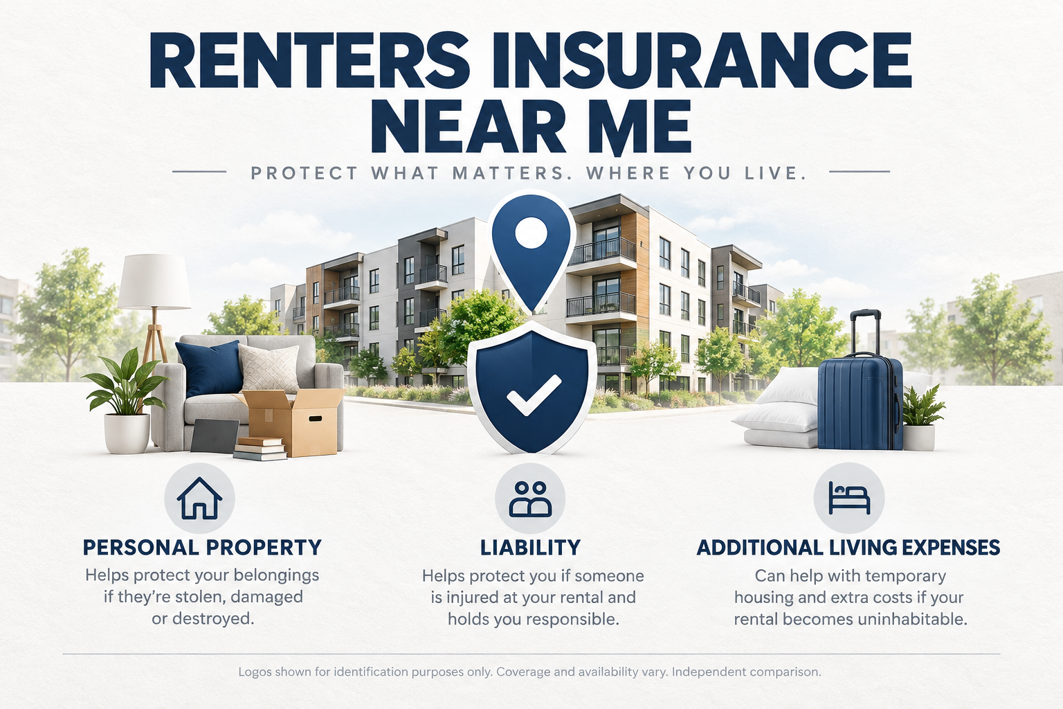 Illustration representing renters insurance for a rental home and personal belongings